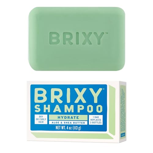 BRIXY Hydrating Shampoo Bar - Boosts Moisture, pH Balanced, Vegan, Color Safe - Aloe & Shea Butter