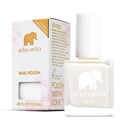 ella+mila Nail Polish - Quick Dry, Non-Toxic & Vegan, Chip-Resistant - Pure Love, 0.45 fl oz