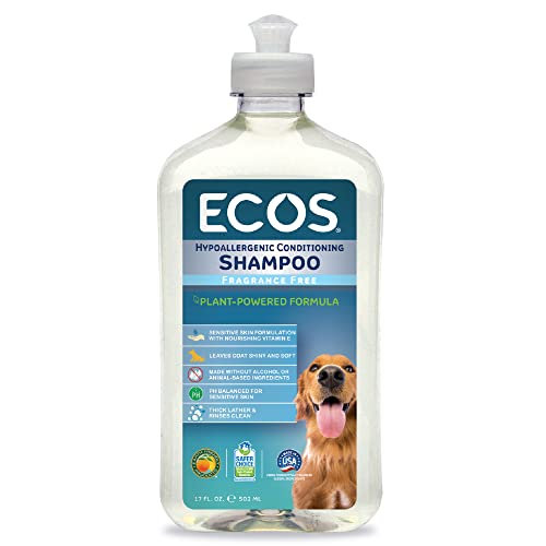 ECOS Dog Shampoo - Hypoallergenic, Vegan Formula, EPA Safer Choice Certified - 17oz Clear