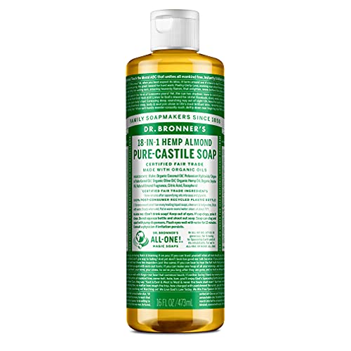 Dr. Bronner's Pure-Castile Liquid Soap - Organic Oils, Multi-Use, Vegan - Almond, 16oz