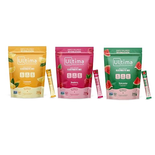 Ultima Replenisher Electrolyte Drink Mix - 6 Key Electrolytes, Sugar-Free, 20 Stickpacks