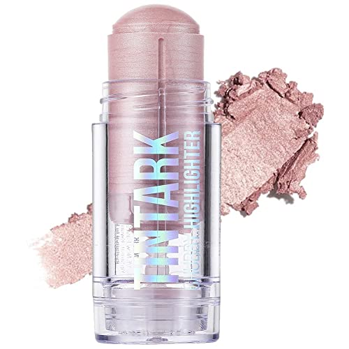 TINTARK Chubby Cream Highlighter Stick - Natural Radiance, Talc-Free, Multi-Use - Light Pink Peach