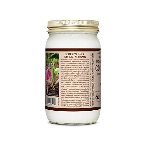 Dr. Bronner's Organic Virgin Coconut Oil - Versatile for Cooking & Body Care, Fair Trade, 14oz