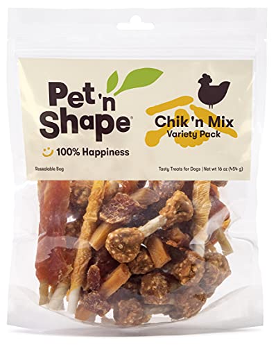 Pet ‘n Shape Dog Treats - Natural Chicken Variety Pack, Perfect for All Breeds - 16oz