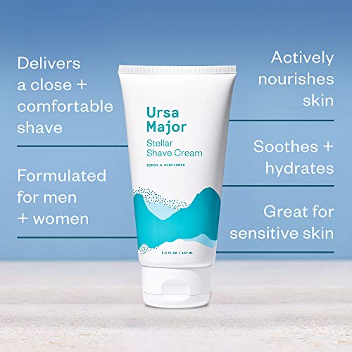 Ursa Major Natural Shave Cream - Non-Irritating, Vegan, Nourishing Formula for All - 5.3oz