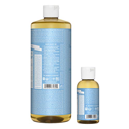 Dr. Bronner’s Baby Shampoo & Body Wash - Organic, Fair Trade, No Synthetic Additives - 32oz & 2oz