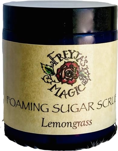 Lemongrass Foaming Sugar Scrub - Deep Cleansing, All Natural Ingredients - 4 oz Glass Jar