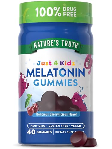 Nature's Truth Kids Melatonin Gummies - Drug-Free Sleep Aid, Vegan, Non-GMO, Cherry Flavor - 40ct