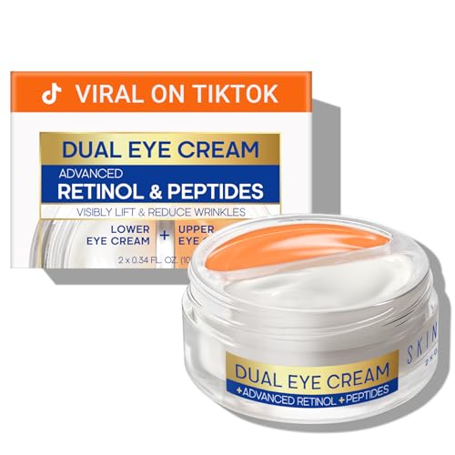 SKIN ULTIMA Dual Eye Cream - Reduces Puffiness & Dark Circles, Retinol & Peptides - 0.68 oz