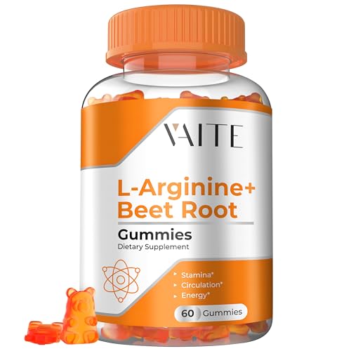 L Arginine 1000mg Beet Root Gummies - Energy Boost & Circulation Support, Vegan, Non-GMO