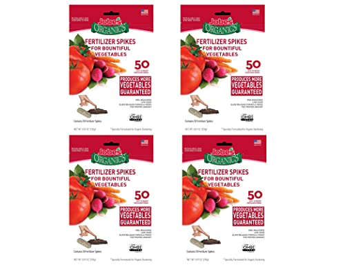 Jobe’s Organics Vegetable & Tomato Fertilizer Spikes - Supports Healthy Growth, 50 Spikes