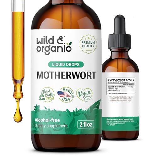 Wild & Organic Motherwort Tincture - Mood Support, Alcohol-Free, Vegan - 2 fl oz