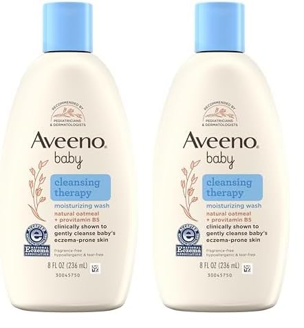 Aveeno Baby Body Wash - Moisturizes & Soothes Sensitive Skin, Natural Oatmeal - 8oz (Pack of 2)