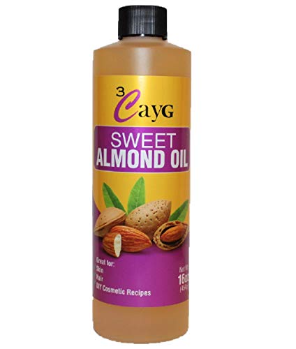 3CAYG 100% Pure Sweet Almond Oil - All Natural Moisturizer, Hexane Free - 16oz