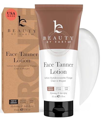 Face Tanner - Natural Ingredients, Quick-Drying, Vegan Formula - Gradual Tanning Lotion