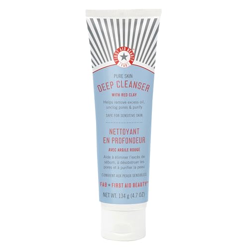 First Aid Beauty Face Cleanser - Red Clay & Rosemary for Oily/Blemish-Prone Skin - 4.7 oz