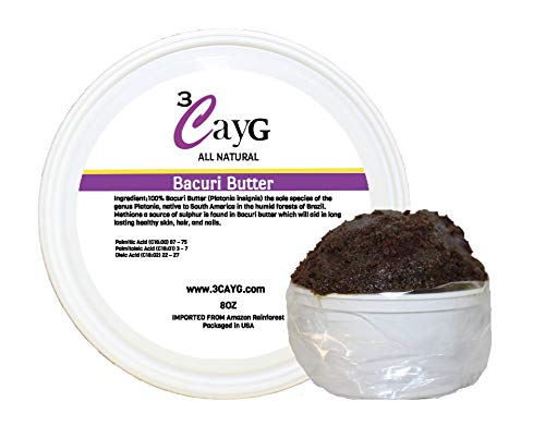 3CayG Bacuri Body Butter - Nourishing Moisturizer for Skin & Hair, 100% Natural - 8oz