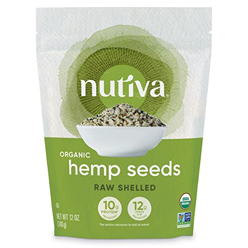 Nutiva Organic Raw Shelled Hemp Seed - 10g Protein, 12g Omegas, Non-GMO, Vegan - 12oz