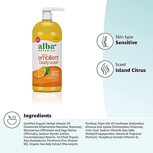 Alba Botanica Body Wash - Hydrating Citrus Cleanse, Vegetarian, Cruelty-Free - 32oz