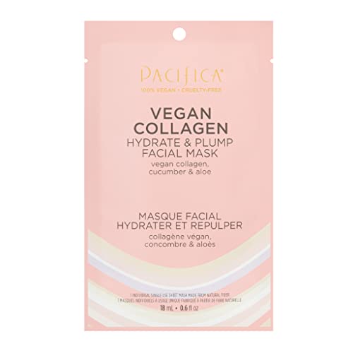 Pacifica Beauty Vegan Collagen Sheet Mask - Hydrating & Plumping, Cucumber & Aloe - 1 Sheet