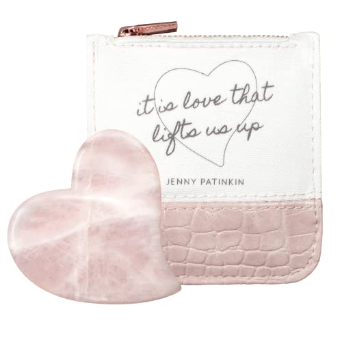 Jenny Patinkin Gua Sha Tool - Rose Quartz for Lymphatic Drainage & Facial Sculpting - Heart Shape