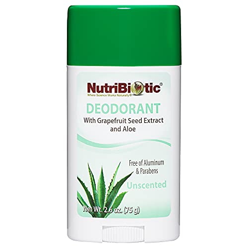 NutriBiotic Deodorant Stick - Long-Lasting, Aluminum-Free, Vegan - 2.6oz with GSE & Aloe