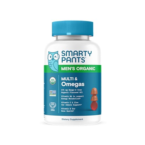 SmartyPants Multivitamin for Men - Immune Support, Organic Gummies, 13 Nutrients - 120 Count