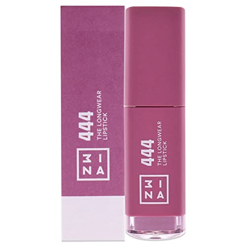 3INA Longwear Lipstick 444 - Hydrating, Fast Drying, Vegan - Lilac Color, 0.22 oz