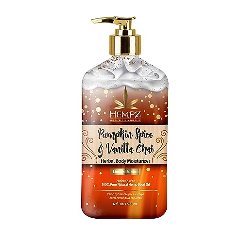 Hempz Pumpkin Spice & Vanilla Chai Body Lotion - Hydrating, Vegan, Nourishing - 17oz