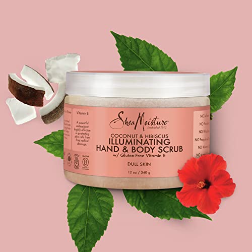 SheaMoisture Body Scrub - Exfoliates Dull Skin, Infused with Coconut Oil & Hibiscus - 12oz