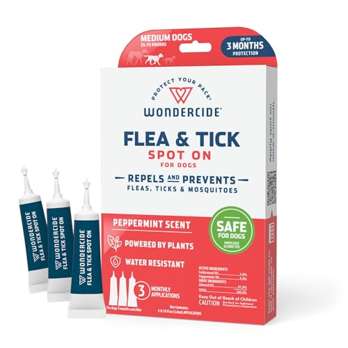 Wondercide Dog Flea & Tick Spray - Natural Repellent with Essential Oils, 3-Month Supply - 0.10 oz