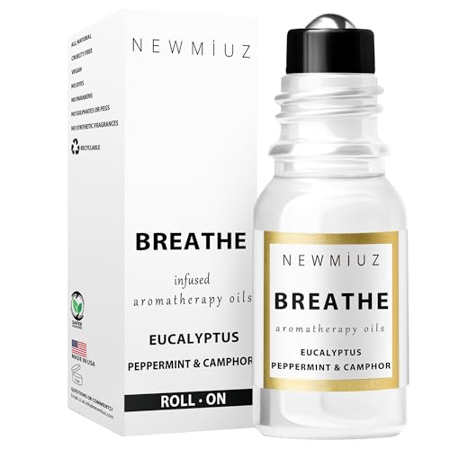 Breathe Easy Essential Oil Roller - Natural Sinus Relief with Peppermint & Eucalyptus - 10ml