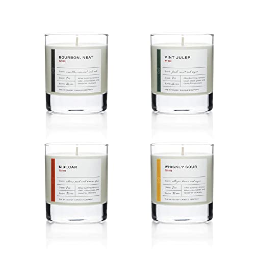 Wixology Candle Set - 36-Hour Burn, Phthalate-Free, Recipes Included - 4 x 7oz Glasses