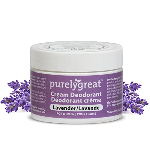 Purelygreat Natural Deodorant - Lasting Odor Control, Aluminum-Free, Vegan, Lavender - 1.76oz