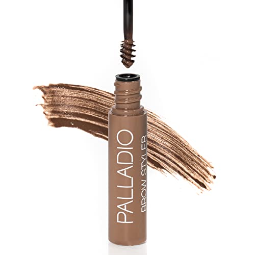 Palladio Brow Styler Tinted Gel - Holds & Grooms Brows, Nourishing Formula - Light/Medium