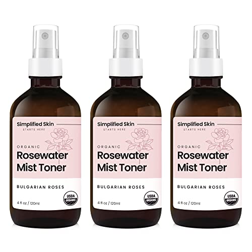 Simplified Skin Rose Water Spray - Hydrating Toner, Anti-Aging & Alcohol-Free - 4oz, 3 Pack