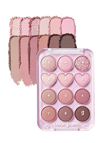 COLORGRAM Pin Point Eyeshadow Palette - Vibrant Shades, Long-Lasting, Cruelty-Free - 12 Colors