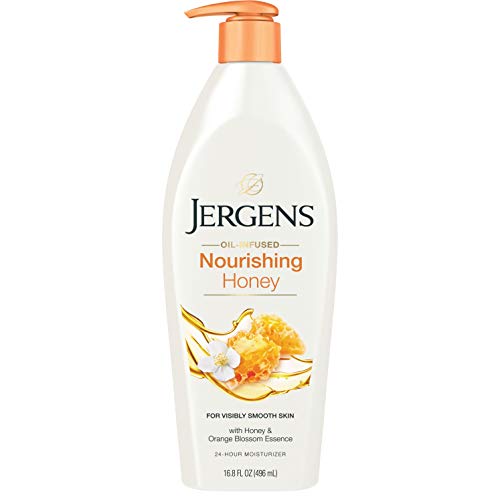 Jergens Moisturizer - Deeply Nourishing Honey & Orange Blossom Essence, Hydrating Blend - 16.8oz