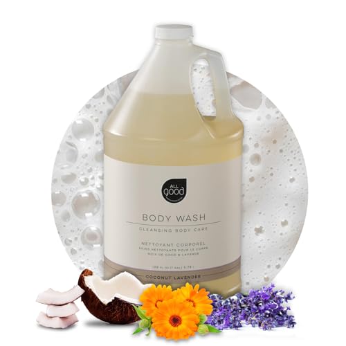 All Good Body Wash - Nourishing Calendula & Lavender, Paraben-Free, 1 Gallon (Coconut Lavender)