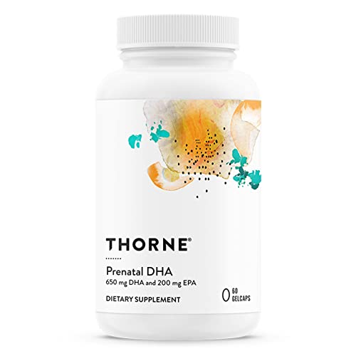 THORNE Prenatal DHA - Supports Baby's Brain, 650 mg DHA & 200 mg EPA, Mint Flavor - 60 Capsules