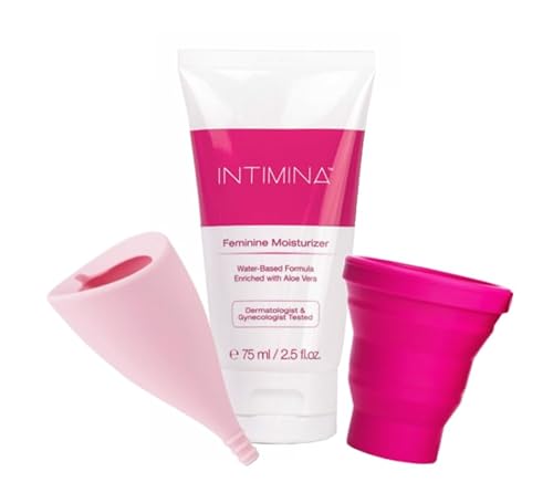 INTIMINA Menstrual Care Bundle - Comfort, Natural Moisturizer & Sterilizing Cup - Size A