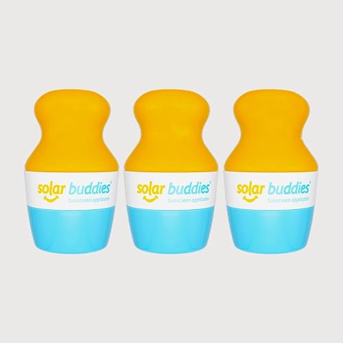 Solar Buddies Sunscreen Applicator - Refillable, BPA-Free, Mess-Free - Pack of 3, 3.4fl oz