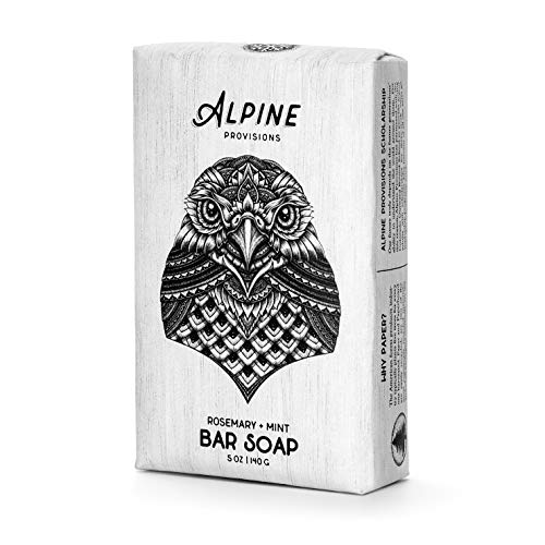 Alpine Provisions Rosemary & Mint Bar Soap - Moisturizing with Essential Oils, RSPO Palm Oil - 5oz