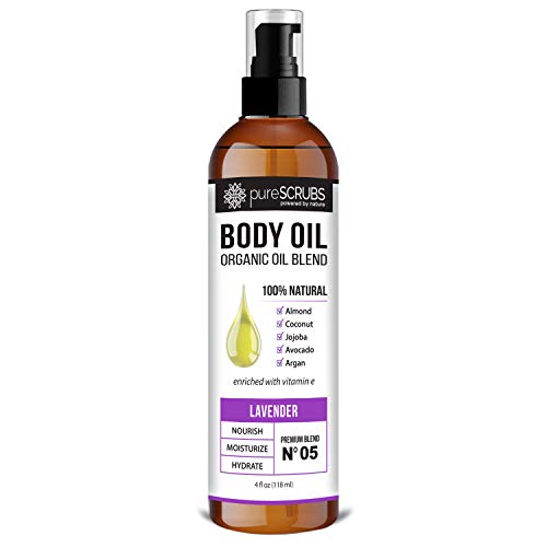 pureSCRUBS Lavender Body Oil Spray - Hydrating Organic Oil Blend, Nourishing & Relaxing - 4oz