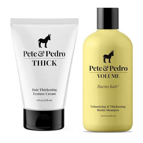 Pete & Pedro Hair Care Set - Thickening Cream & Biotin Shampoo for Volume - 4oz & 8.5oz