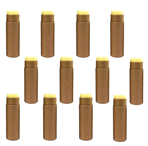 Healthcom Lip Balm Tubes - Durable, Non-Toxic Kraft Paper, Ideal for DIY Cosmetics - 12 Pcs