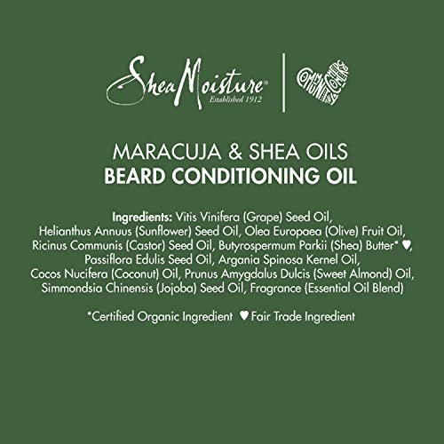 SheaMoisture Beard Conditioning Oil - Moisturizes & Softens with Maracuja Oil & Shea Butter - 3.2oz