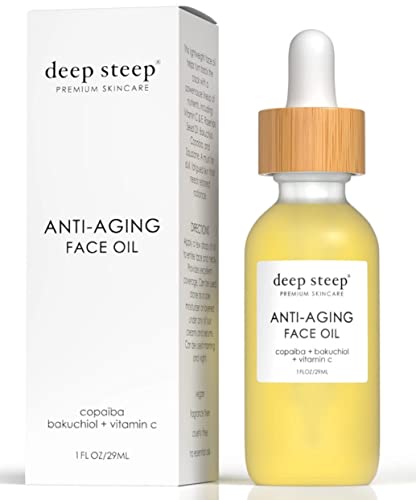 Deep Steep Face Oil - Anti-Aging, Vegan & Fragrance-Free with Vitamin C & E - 1 oz