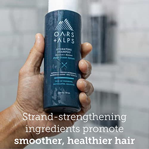 Oars + Alps Men's Shampoo & Conditioner Set - Ultra Hydrating, Kelp & Algae Infusion - 12 Fl Oz