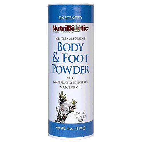 NutriBiotic Body Powder - Gentle Skin Support, Talc-Free, Vegan, Unscented - 4 Oz